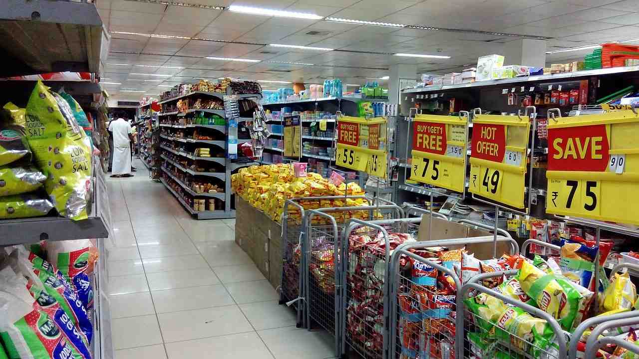supermarché, shopping, des ventes